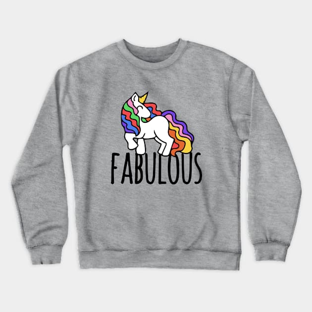 Fabulous Unicorn Crewneck Sweatshirt by bubbsnugg